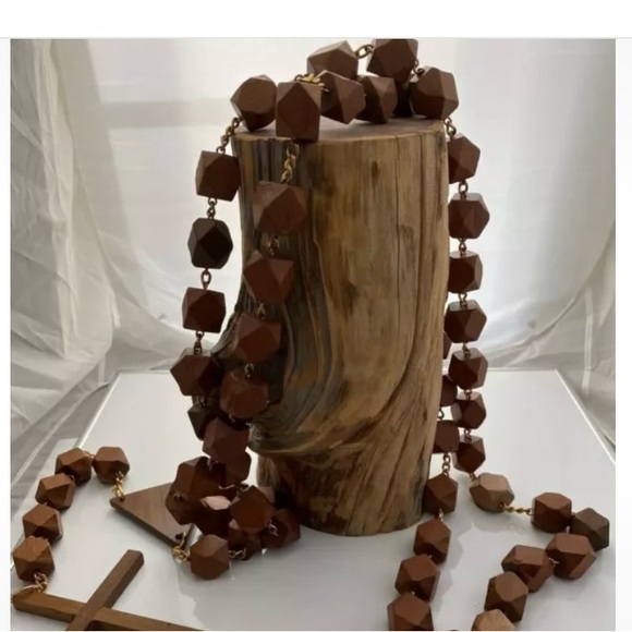 Other - VTG MidCentury Huge Wall Rosary Hand Crafted Wooden Handmade Prayer Beads